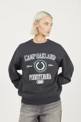 Crew Neck Graphic Print Womens Sweatshirt - - Size: S