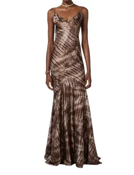 Vestiti da sera e cerimonia donna - abito donna - marrone - Elisabetta Franchi - FashionsVida