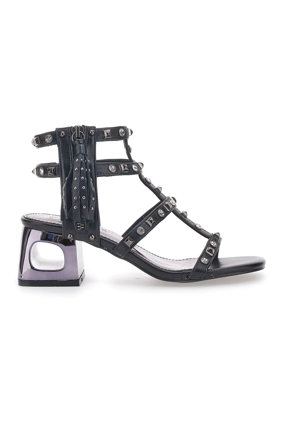 Sandali Neri Con Borchie 206 38 - THE FIRST - FashionsVida