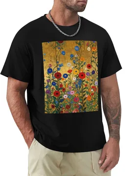 Gustav Klimt Flowers and Gold T-Shirt Gym Exercise Short Sleeve T-Shirt - Aliexpress - FashionsVida