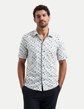 Hemd mit Allover-Print Weiß XXL
