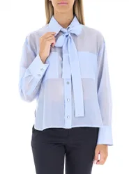 Blusa maniche lunghe AZZURRO OXFORD 40