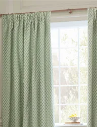 Hutton Jacquard Pencil Pleat Curtains Green Mix