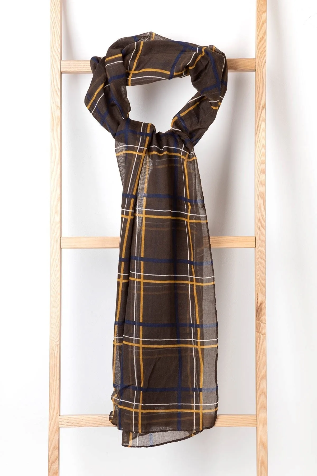 Polly Womens Checked Floaty Scarf - - Size: ONESIZE - Rydale - FashionsVida