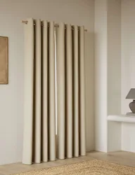 Basketweave Eyelet Curtains Cream