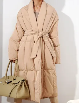 Winter Warm Thick Minimalist Down Jacket for Women Warm Below-the-Knee Loose White Duck Down Coat Cape Design Puffer Jacket - Aliexpress - FashionsVida
