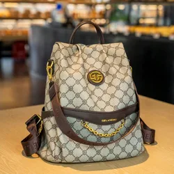 Mochila de lujo para mujer de la marca Gurandhis, nueva llegada 2025, versátil mochila de viaje multifuncional con estampado