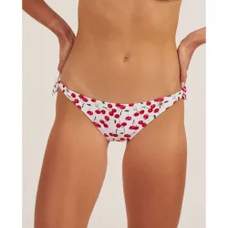 Braga de bikini clásica con lazos y estampado de cerezas
