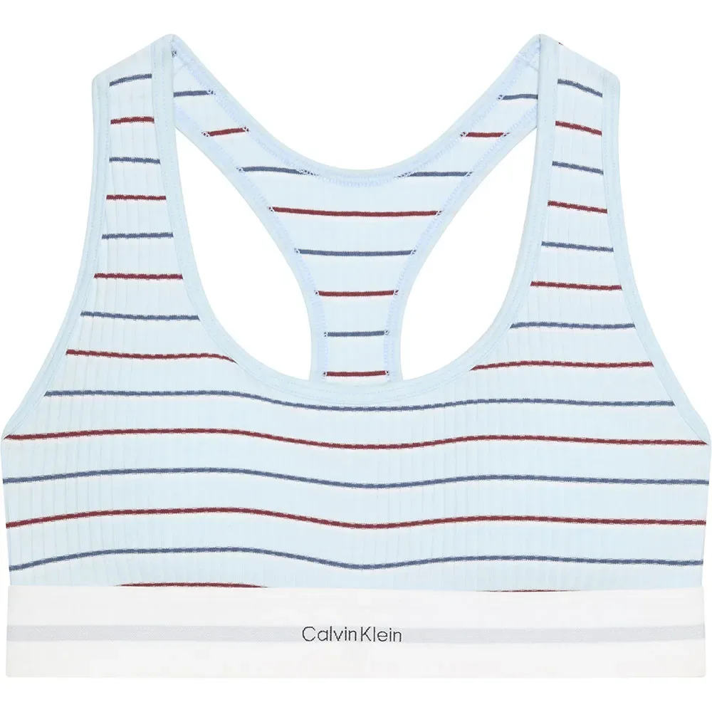 Soutien-gorge De Sport Lightly Lined Two Step Stripe / Ice Water M - Calvin Klein - FashionsVida