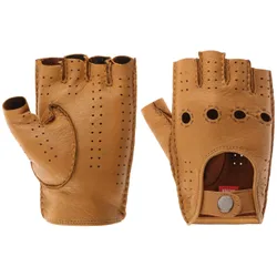 Calviro Mens Fingerless Gloves by - light brown - Size: 9 1/2 HS