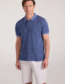 Dawnay Pique Slub Textured Mens Polo Shirt - Blue - Blue - Size: 4XL - Mountain Warehouse - FashionsVida
