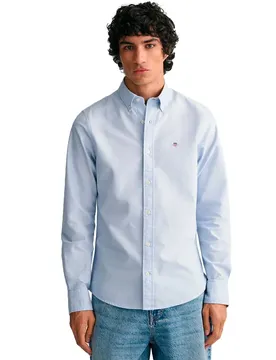 Camicia A Maniche Lunghe Slim Oxford Light Blue 4XL