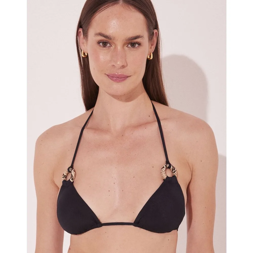Top de bikini triángulo liso con relleno - Agua de coco - FashionsVida
