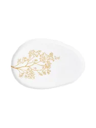 Schale GOLDZWEIG 28,5x20cm Weiss weiss baby