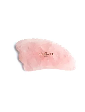 Pietra da massaggio - Corno Gua Sha con dente Quarzo Rosa rosa - Sentara - FashionsVida