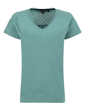 Weird Fish Pernille Cutaway T-Shirt Size 20 - offers all-offers offers womens-2-for-40-tees offers womens-offers sale all-sale sale womens women women - Mineral Blue - FashionsVida