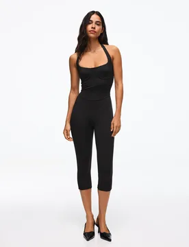 Combinaison Encolure Américaine Effet Corset Xs Noir - Bershka - FashionsVida