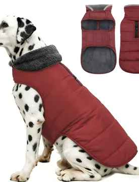 Chaqueta cálida para mascotas, abrigo de nieve de forro polar grueso, ajustable y resistente al frío del invierno, con capa exterior impermeable y p - Shein - FashionsVida