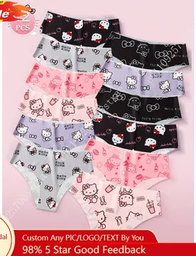 A Set of 12 Sanrio Brand Hello Kitty Women'S Sexy Low-Rise Triangle Panties Featuring Cute Breathable Designs - Aliexpress - FashionsVida