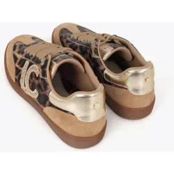 Zapatillas básicas de mujer con logo detalle tachas animal print