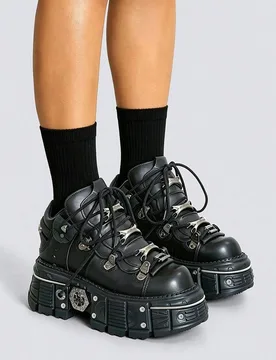 Botines de tobillo con suela gruesa y aumento de altura, suela blanda para mujer, botines de tobillo planos con cordones y punta redonda de metal en c - Shein - FashionsVida