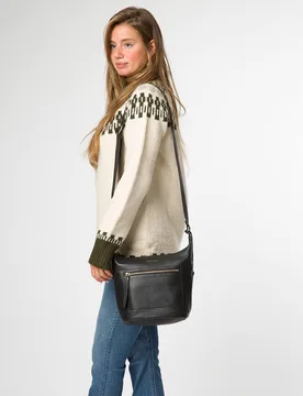 Wittering' Leather Shoulder Bag - Black - Size: One Size - Pure Luxuries London - FashionsVida