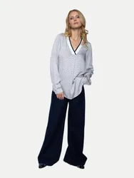 Shirtbluse mit V-Ausschnitt Weiß 40
