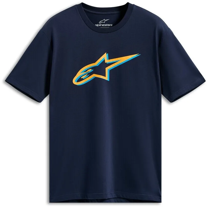 Maglia AGELESS SHADOW CSF Blu Marino/Arancione taglia XL - Alpinestars - FashionsVida
