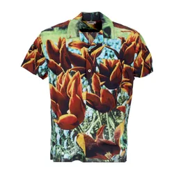 Camicia Manica Corta Uomo Bloom Woven Shirt Orange Multi
