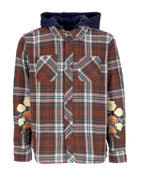 Camicia Manica Lunga Cappuccio Uomo Layne Two-fer Flannel Brown