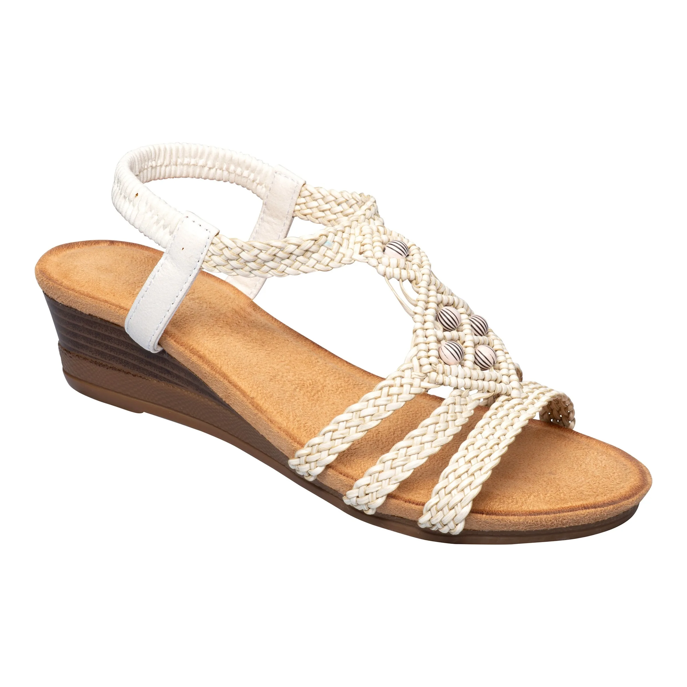 Bequem-Keilsandalette „Kora“ 42 beige - wonderwalk - FashionsVida