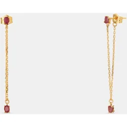 Pendientes de oro y rubí