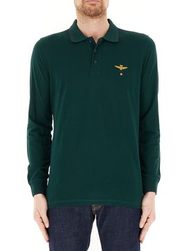 Polo maniche lunghe VERDE SCURO L