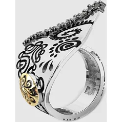 Anillo Henna Tatoo de plata y espinelas