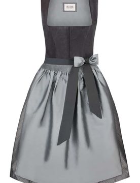 Dirndl Gloria (graphit, Gr. 36) von Heimatgwand für Damen, 40% Baumwolle, 60% Polyester