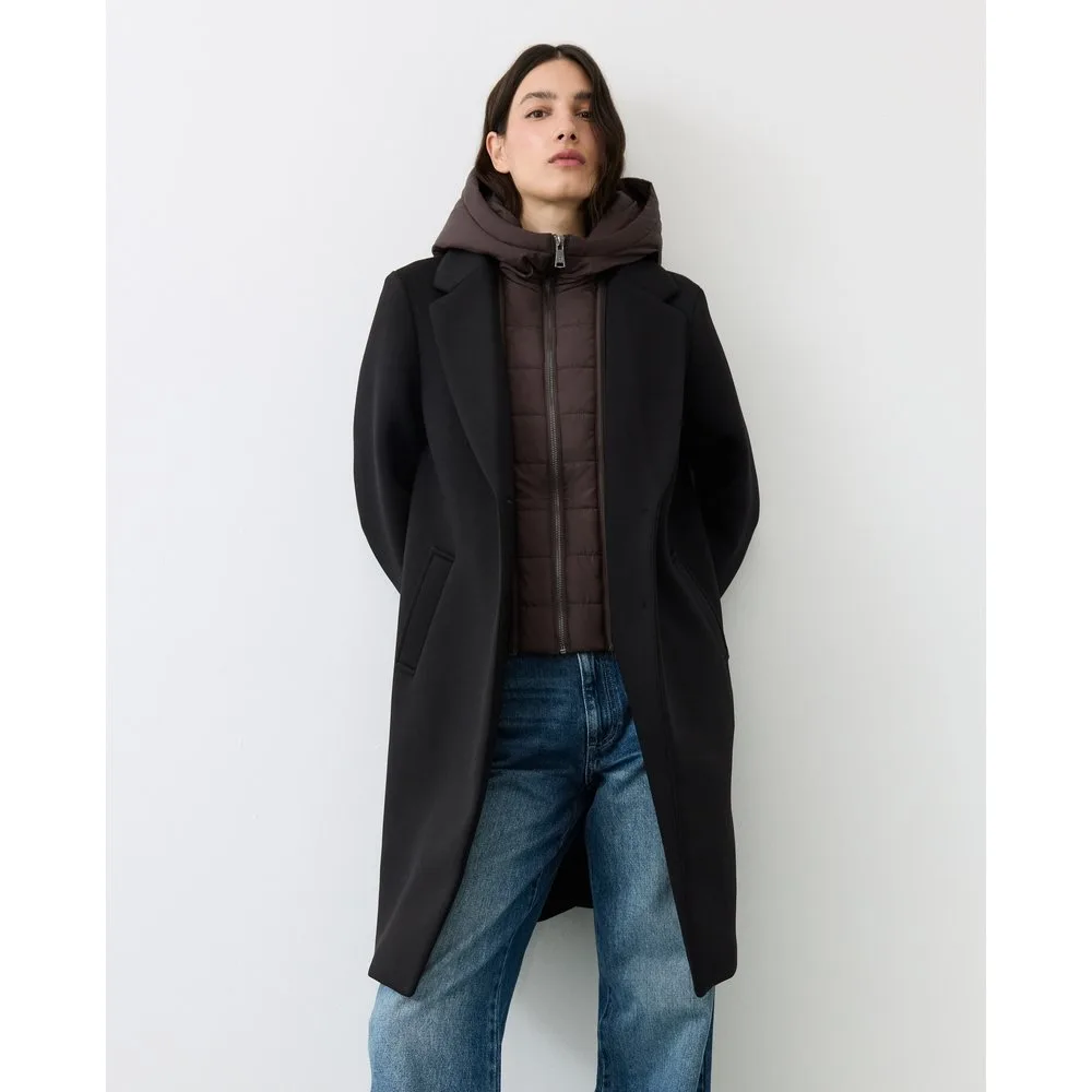 Abrigo neopreno de mujer con capucha - Tintoretto - FashionsVida