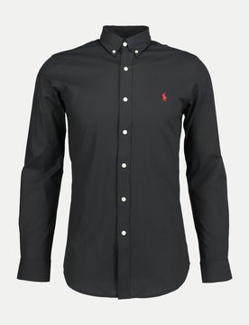 Polo Slim-Fit Hemd mit Stretch Schwarz XL
