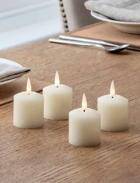Set of 4 TruGlow® Votive LED Candles Ivory - Lights4fun - FashionsVida