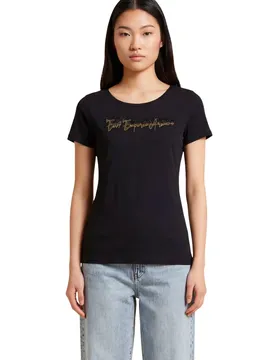 Ea7 Damen T-Shirt Schwarz 510445