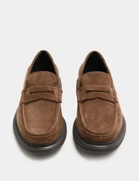 M&S Suede Loafers Brown male - M&S - FashionsVida