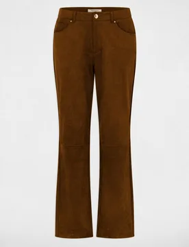 Pantalones de campana de mujer de ante - Morgan - FashionsVida