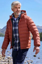 Seasons Mens Fur Lined Padded Jacket - Orange - Orange - Size: L