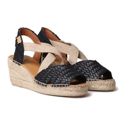 Sandali Con Zeppa In Esparto Salina Black EU 41