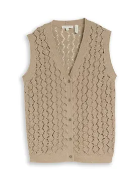 Knit structured vest female