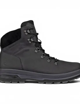 Mens Black Leather Waterproof Lace-Up Hiking Boots - Rugged Track 25 - Size Eu 43 - Ecco - FashionsVida