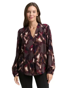 Blusa A Maniche Lunghe 108676 Brown Blurry Argyle 40