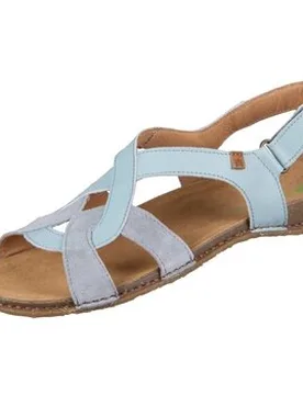 Flache Sandalen Sandaletten Panglao N5819 Blue Blue Soft Nappa Silk N5819 Blue 42 - El naturalista - FashionsVida