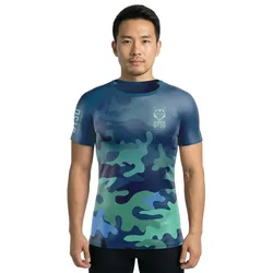 T-shirt Short Sleeve T-shirt Camo Blue S Men