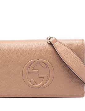 Pebbled Calfskin Soho Wallet On Chain - Gucci - FashionsVida