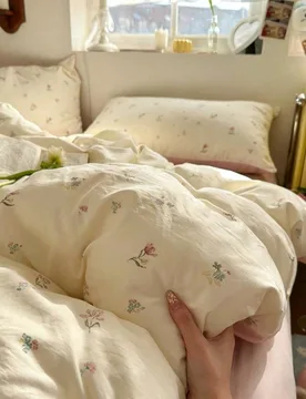 Juego de ropa de cama de 3 piezas de poliéster con estampado minimalista vintage, ropa de cama para dormitorio, juego de ropa de cama para decoració - Shein - FashionsVida